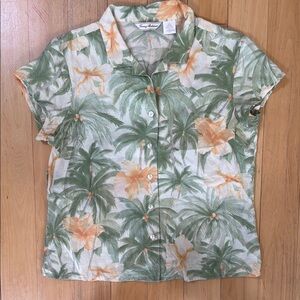 Vintage Tommy Bahama Orange Short Sleeve Boxy Button Down Shirt Medium